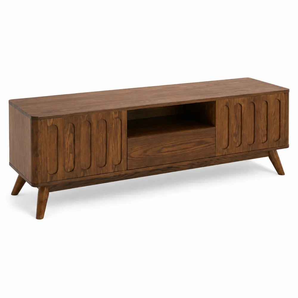 Meuble TV en bois de noyer avec rangement