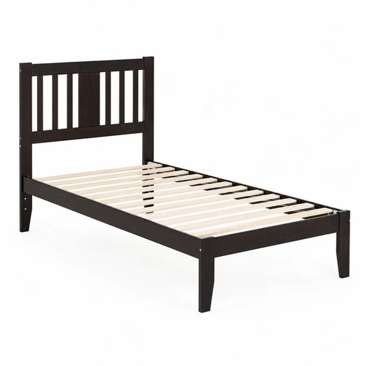 Lit simple en bois noir 90x190 cm