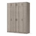 Armoire en Bois avec Portes Battantes et Poignées Métal 180x200x60 cm