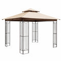 Tonnelle de Jardin carrée en Métal et Polyester Beige