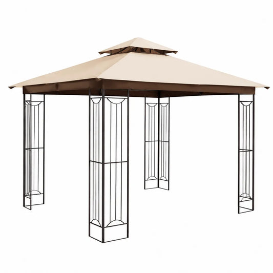 Tonnelle de Jardin carrée en Métal et Polyester Beige