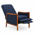 Fauteuil inclinable en bois et tissu bleu