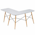 Bureau d'angle en L en MDF, bois et métal Gris/Naturel